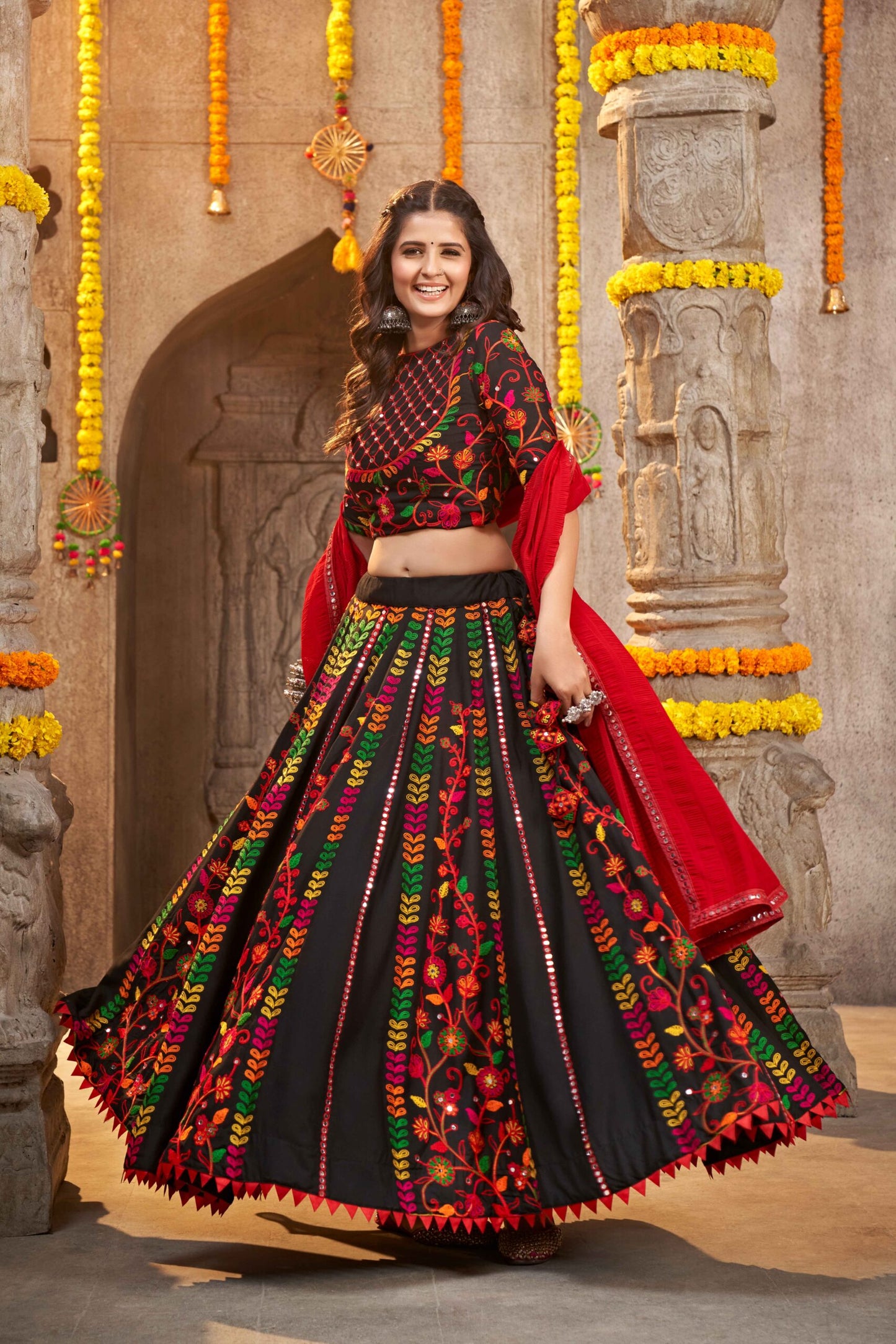 Black Exclusive Navratri Festival Wear Best Chaniya Choli Collection-SSBIKLL01