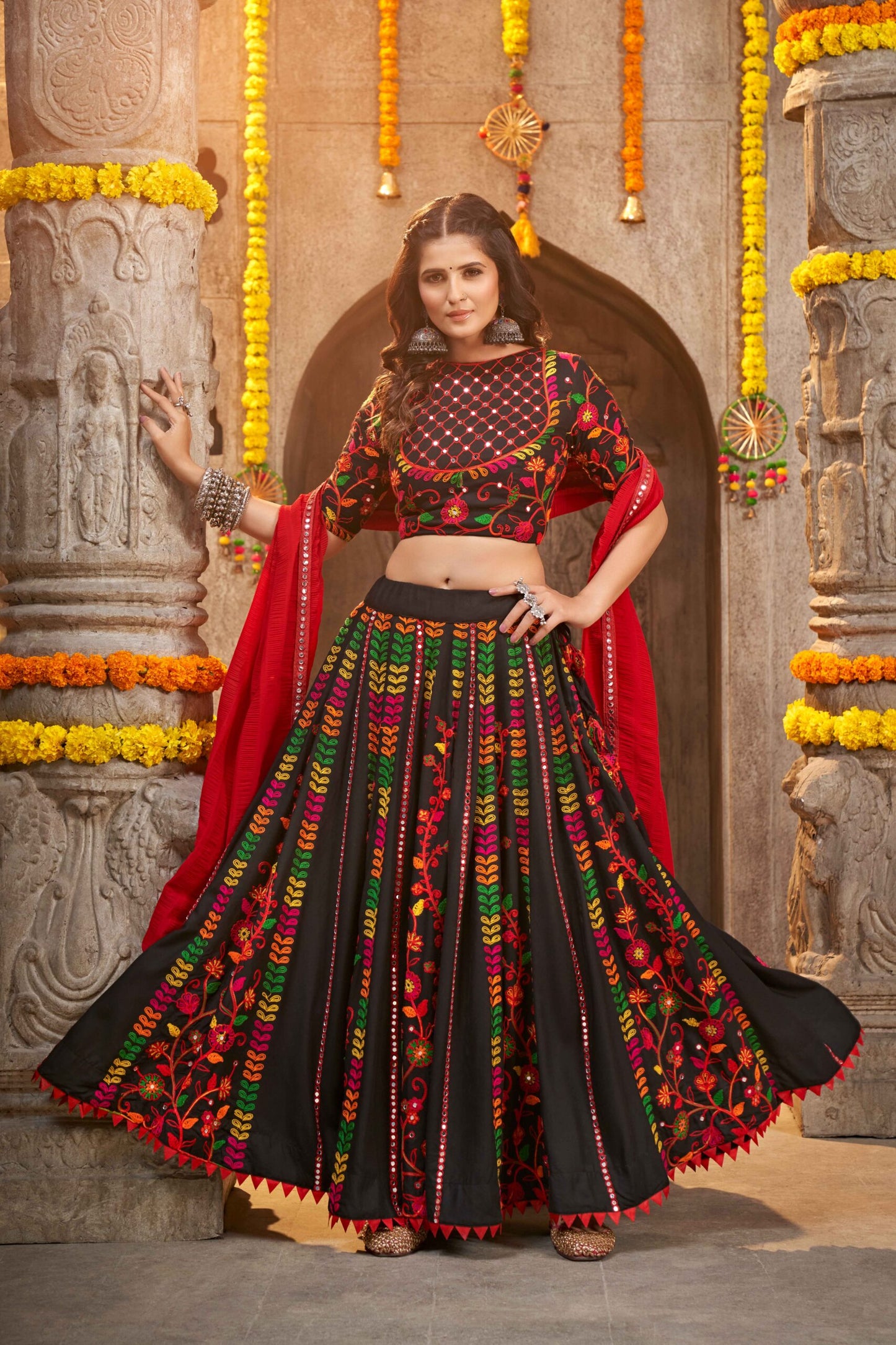 Black Exclusive Navratri Festival Wear Best Chaniya Choli Collection-SSBIKLL01