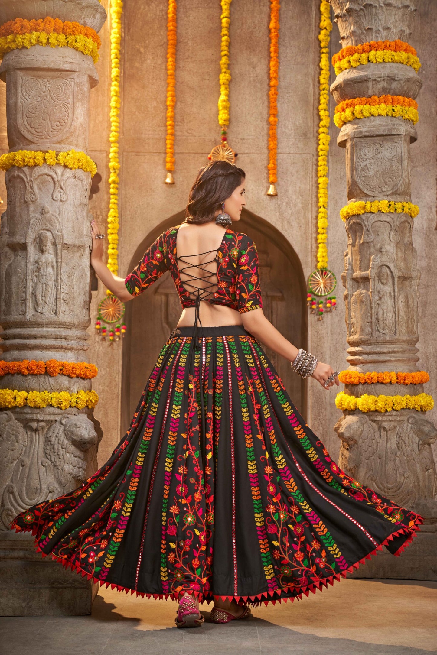 Black Exclusive Navratri Festival Wear Best Chaniya Choli Collection-SSBIKLL01