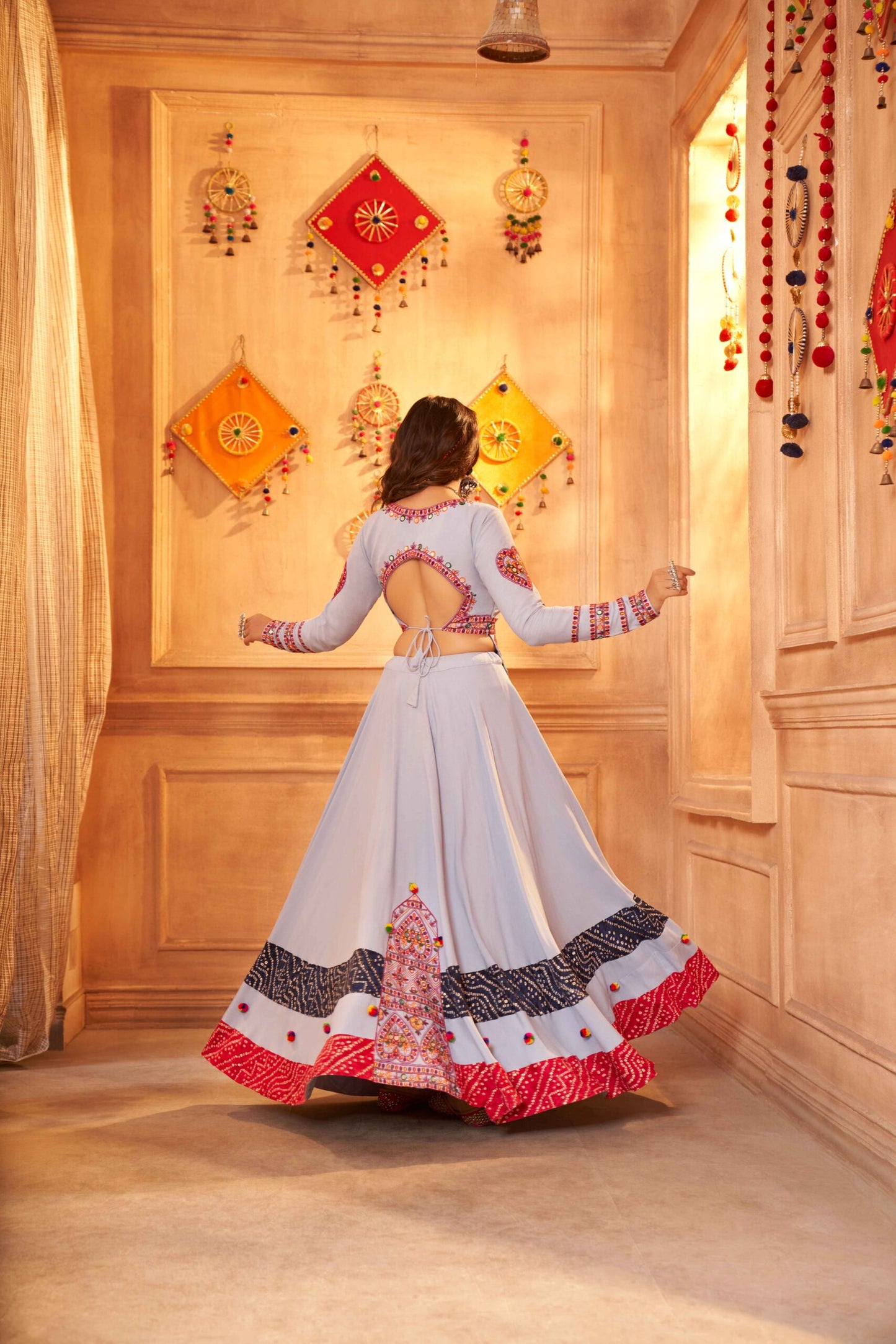 New Laterst Sky Chaniya Choli For Women Wear Navratri Collection-SSBIKLL01