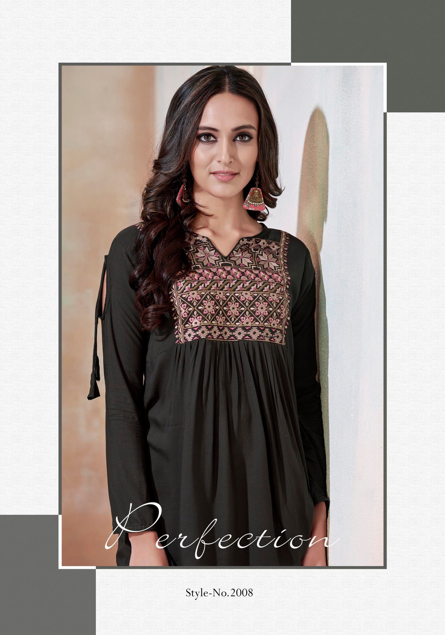 zeekha casual ready to wear regular wome tunic top (black)