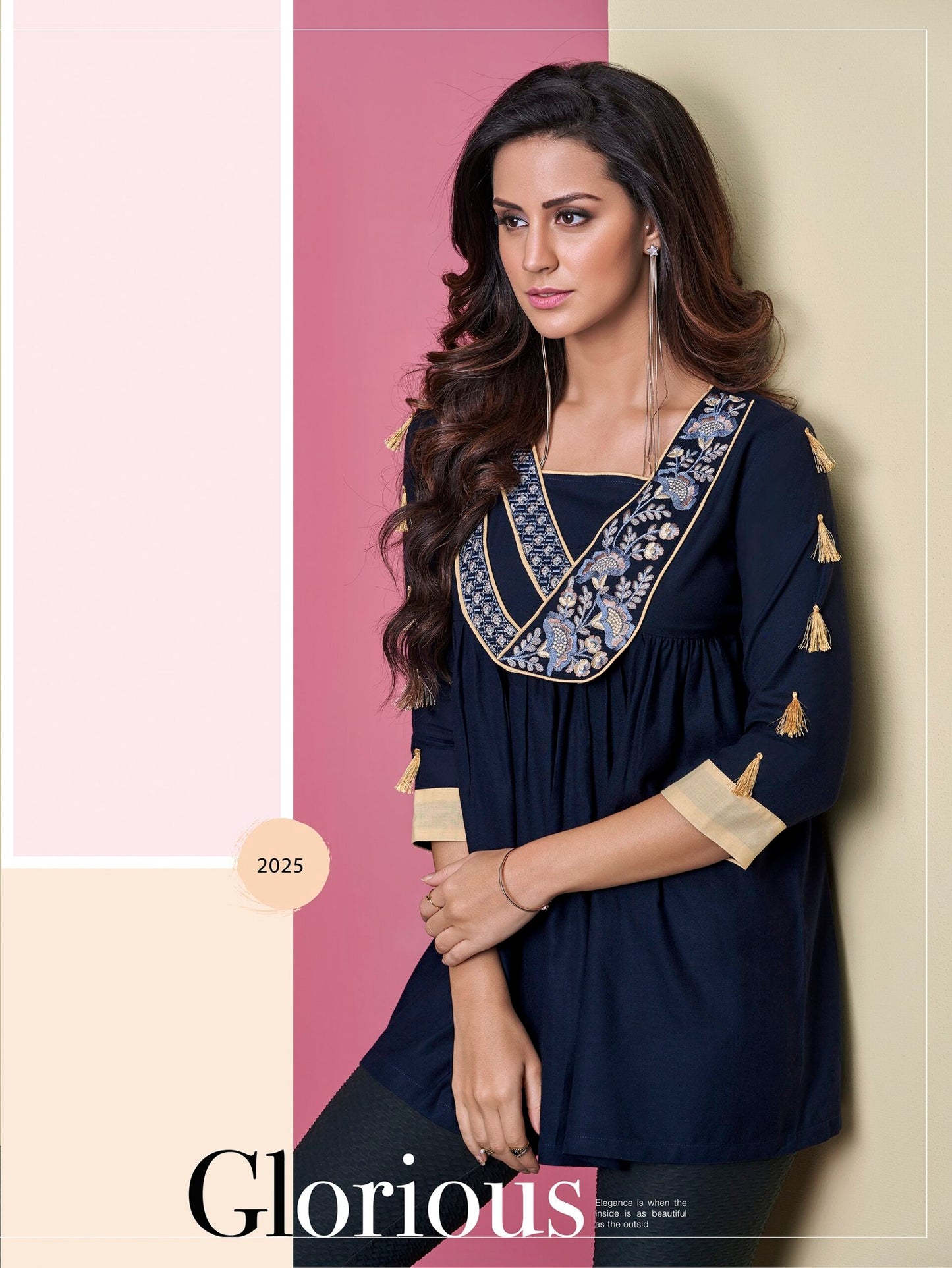 zeekha casual ready to wear regular wome tunic top (blue)