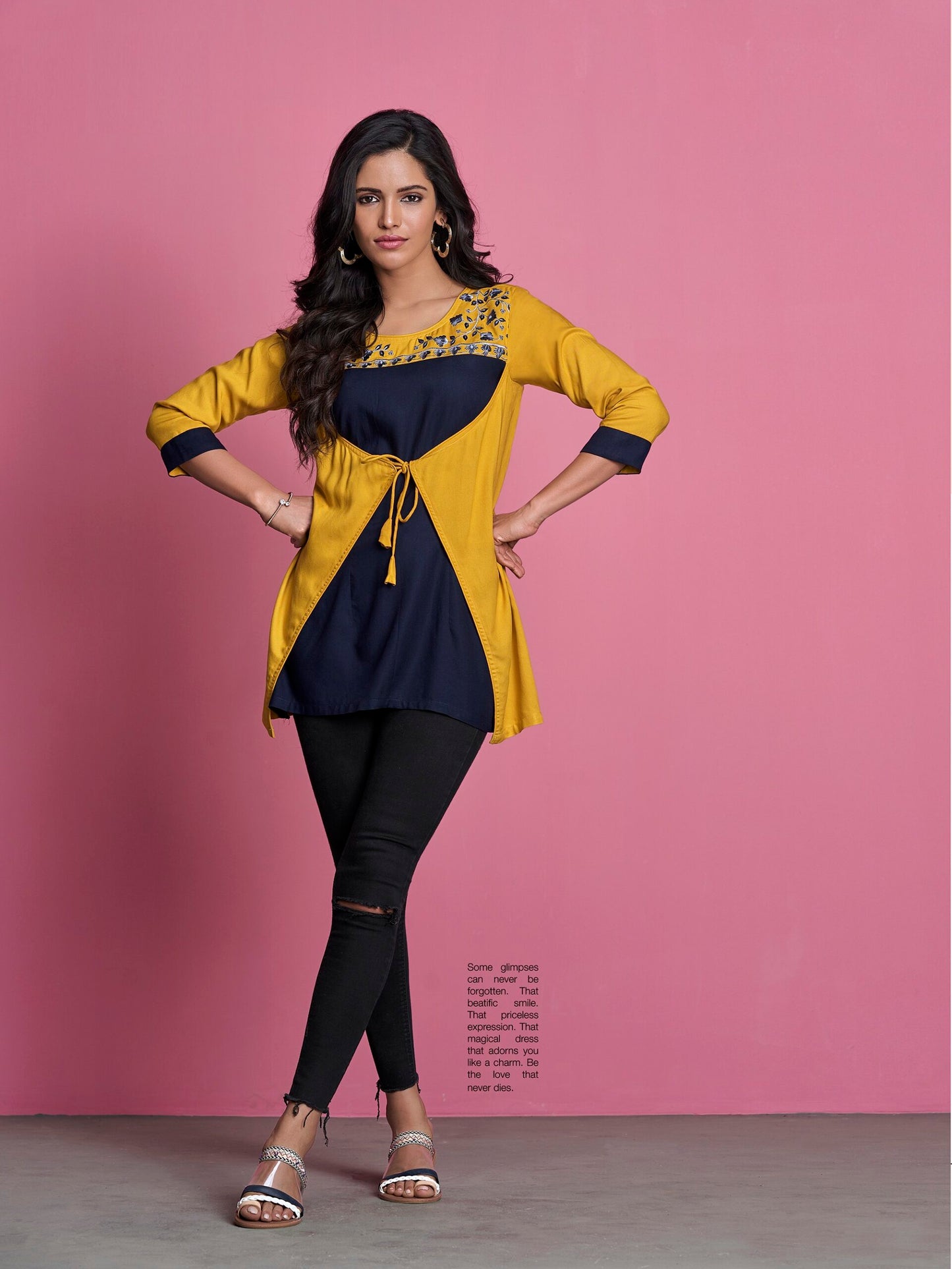 zeekha casual ready to wear regular wome tunic top (mustard)