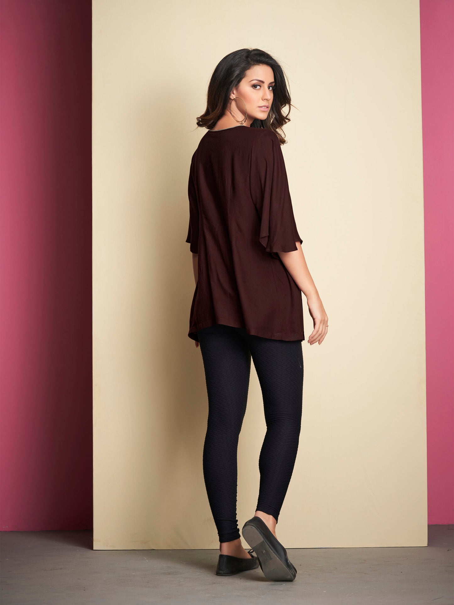 zeekha casual ready to wear regular wome tunic top (brown)