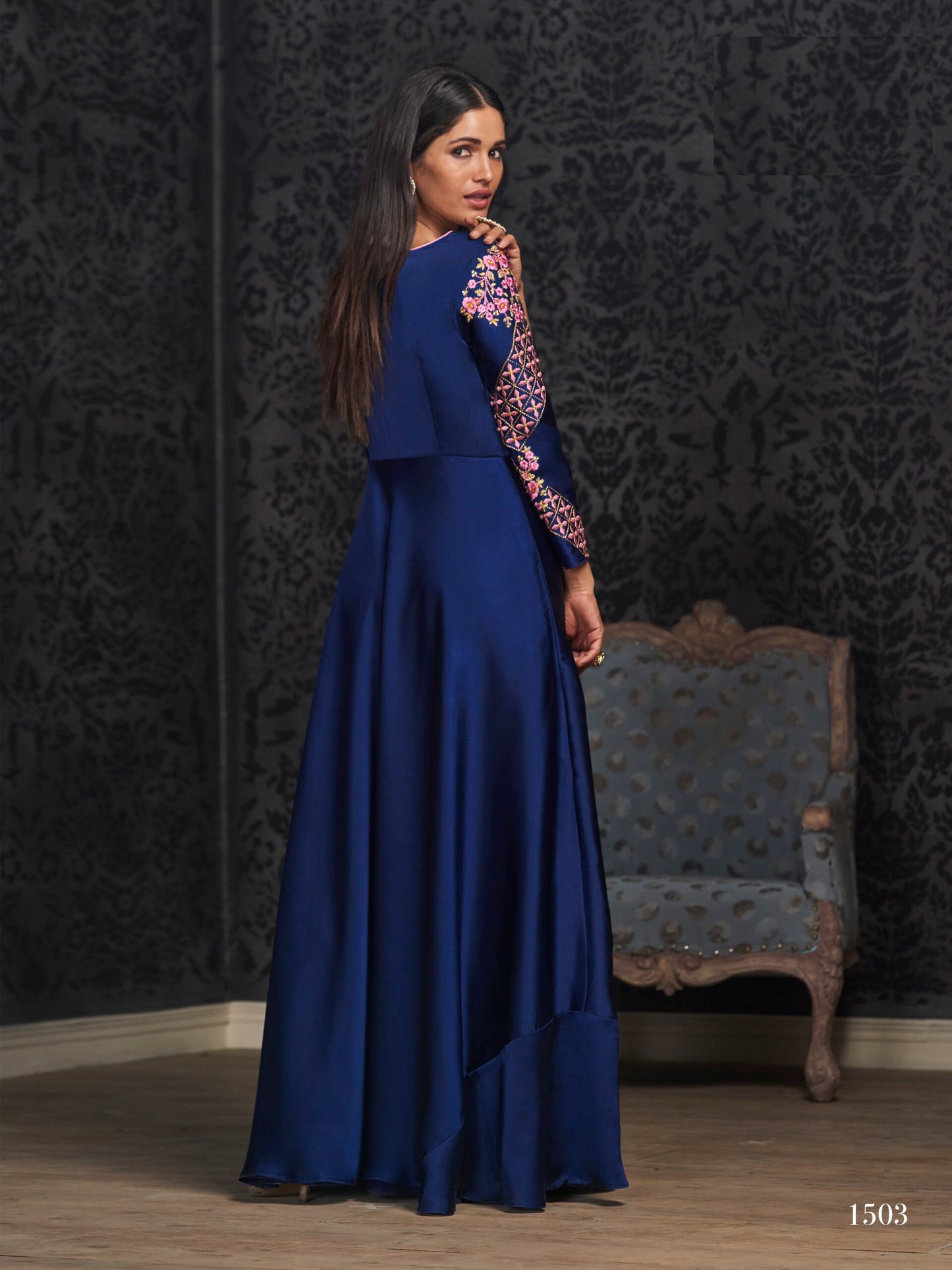 zeekha designer premium quality gown for beautiful Girls And women (blue)