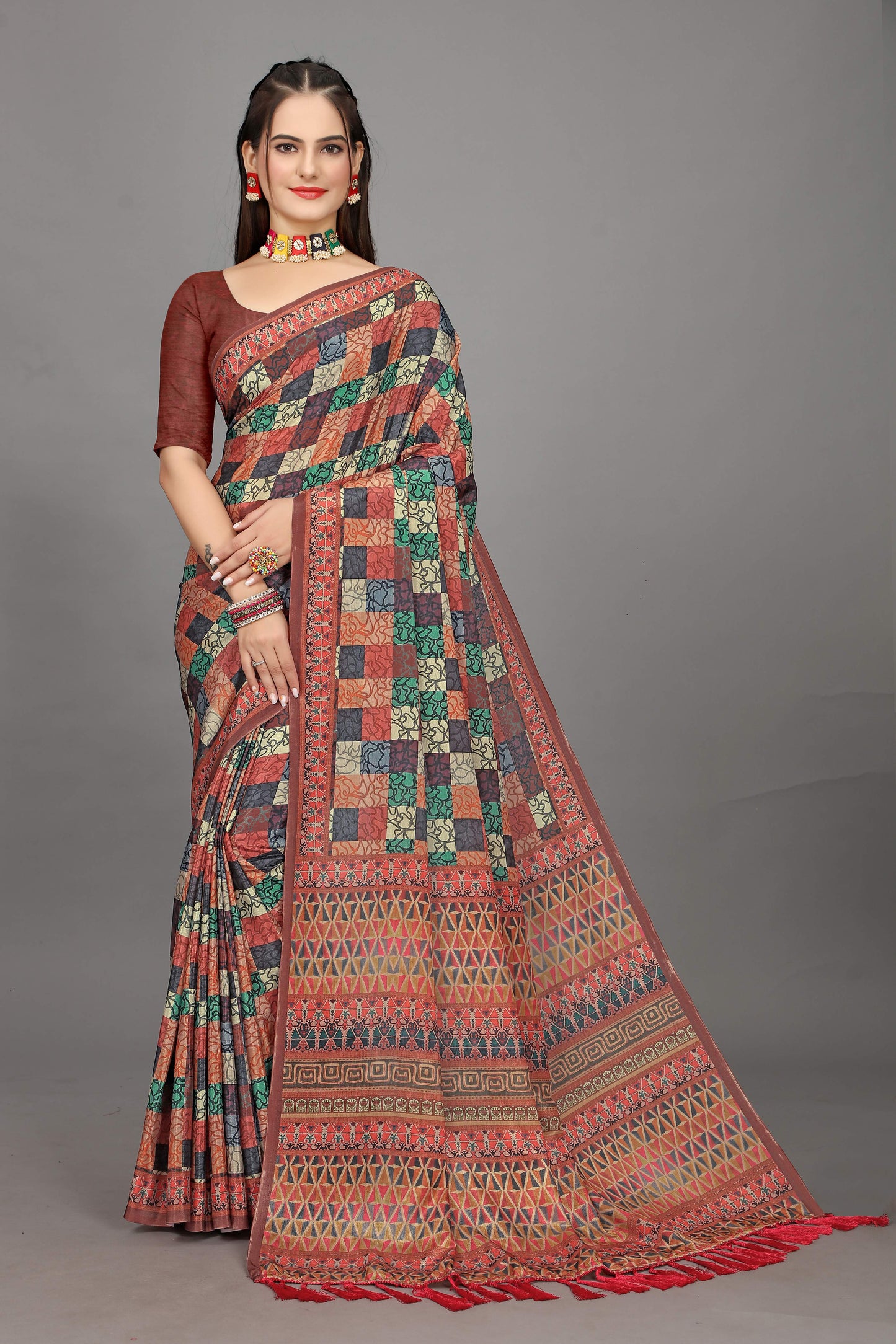 luxurious designer digital print  chiffon silk saree